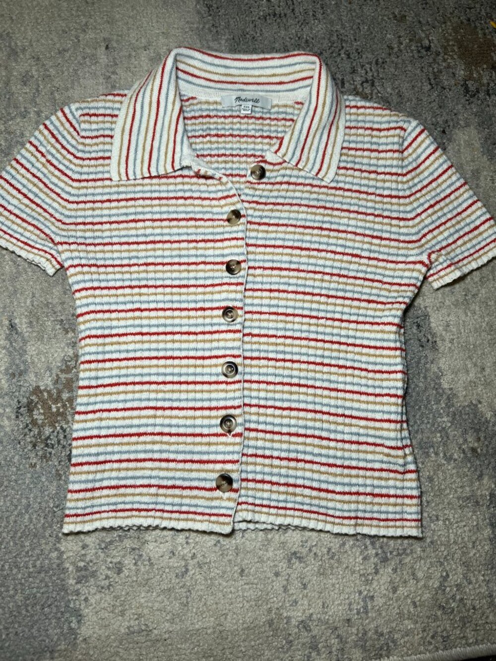 Madewell Barbrook Button Front retro vibe shirt - size XXS NWOT